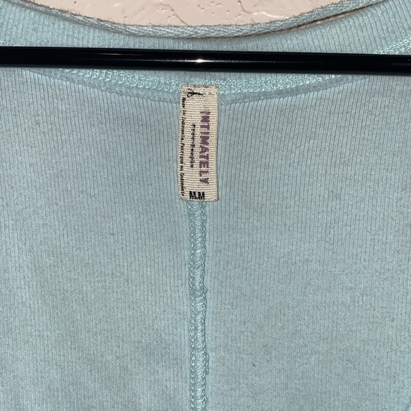 Free People oversized cropped mint green top size M - Picture 2 of 7